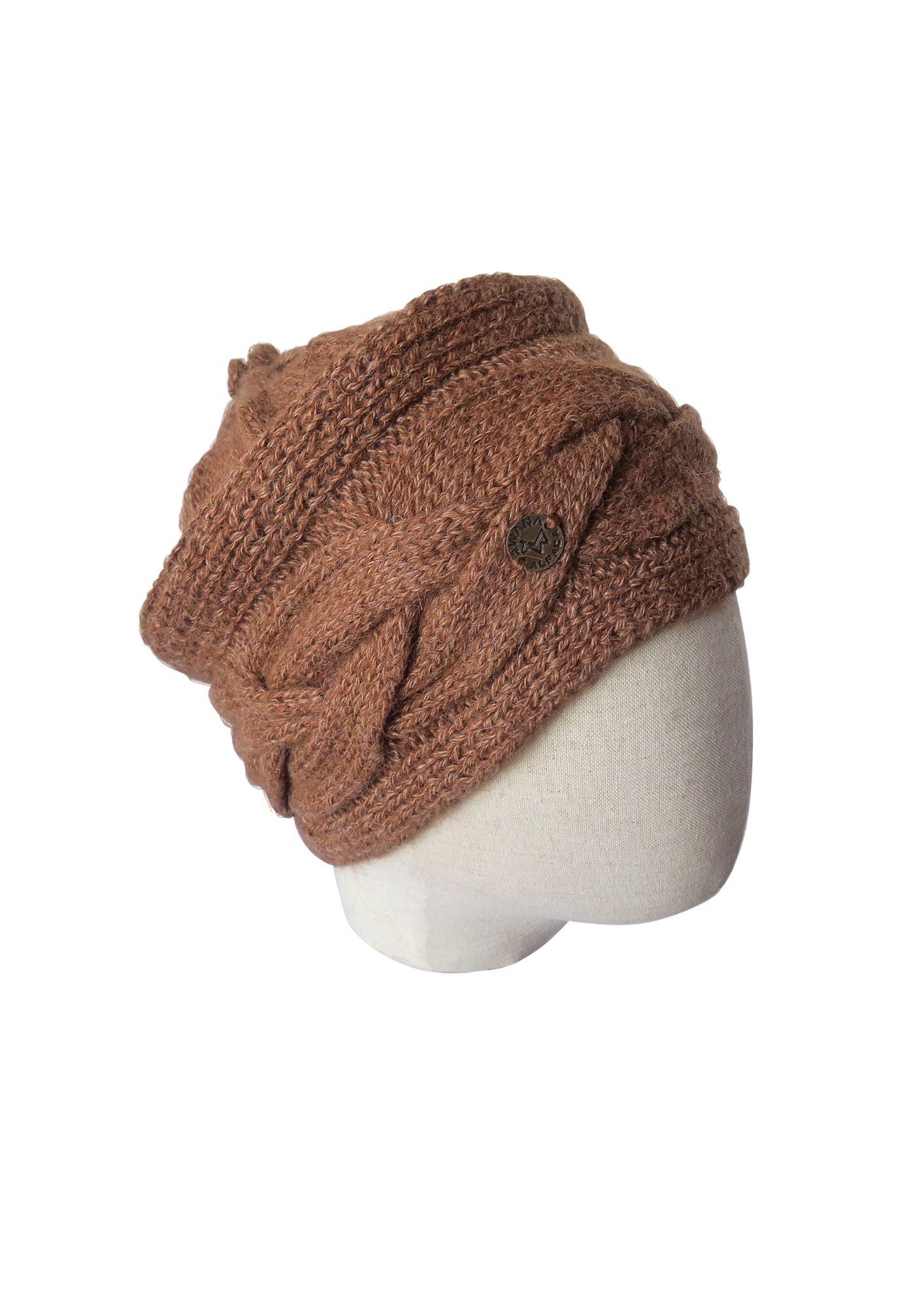 Beanie with cable Camel
