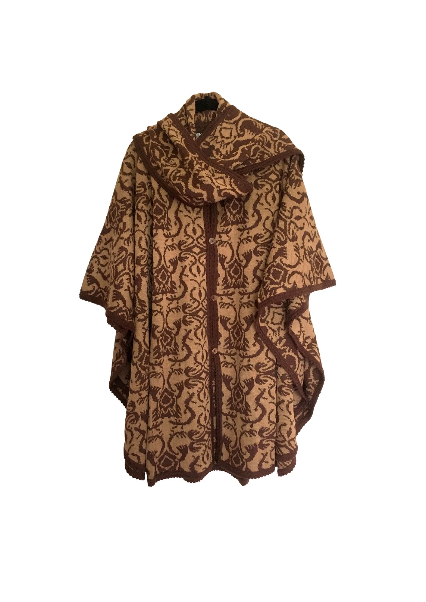 Alpaca Cape Barroco Knit Brown & Camel