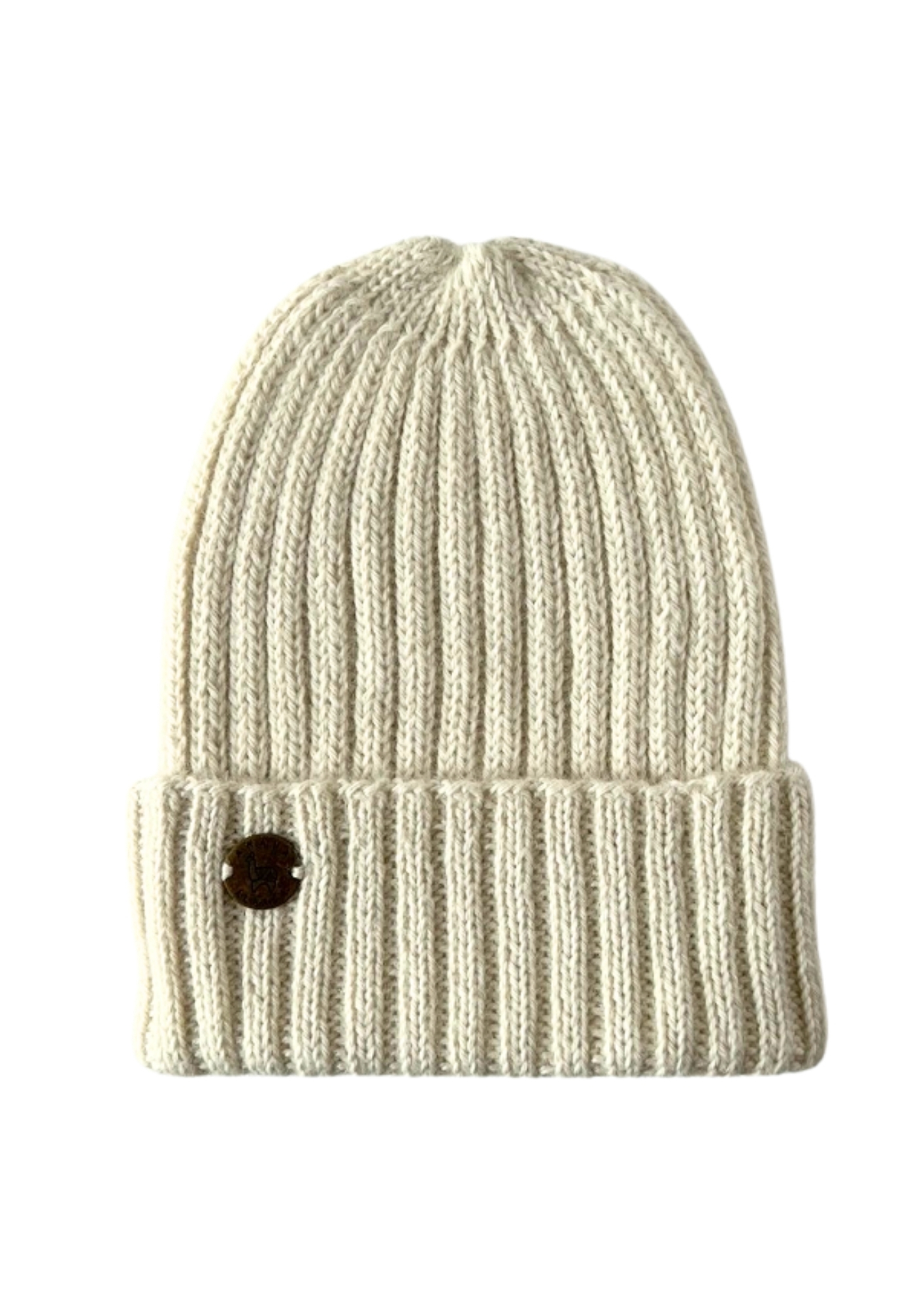 Beanie Fisherman, 100% Baby Alpaca – White